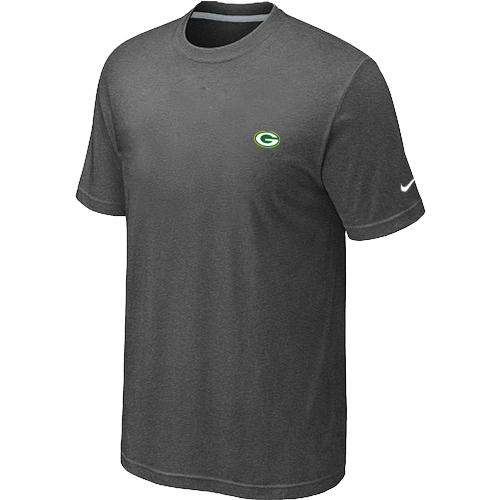 Green Bay Packers Chest embroidered logo  T-Shirt D.GREY