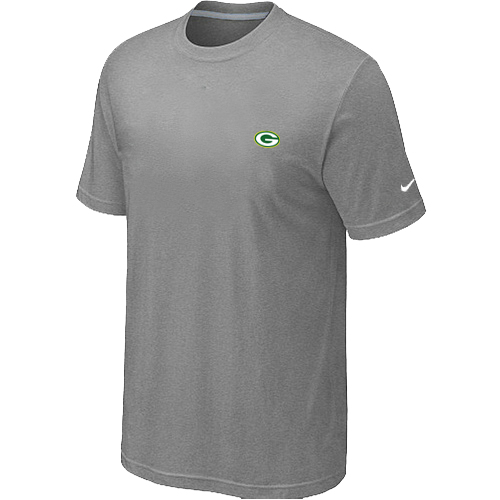 Green Bay Packers Chest embroidered logo  T-Shirt Grey