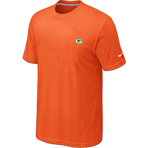 Green Bay Packers Chest embroidered logo  T-Shirt orange