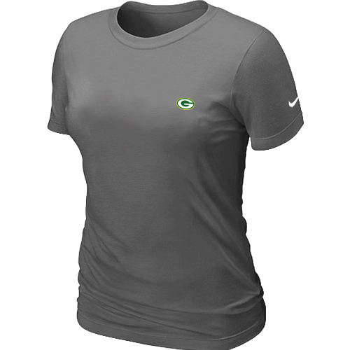 Green Bay Packers Chest embroidered logo  WOMEN'S T-Shirt D.Grey