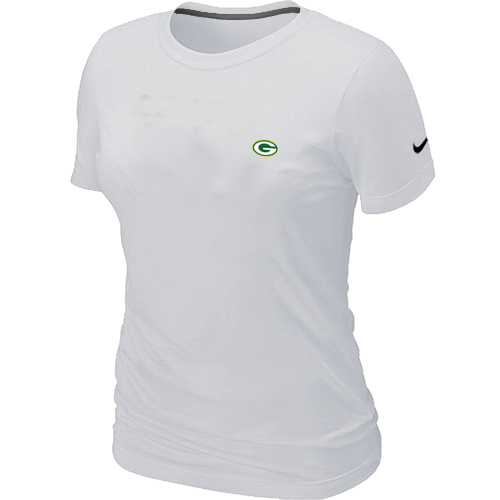 Green Bay Packers Chest embroidered logo  WOMEN'S T-Shirt white