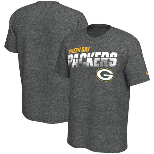 Green Bay Packers Nike Sideline Line Of Scrimmage Legend Performance T-Shirt Heathered Gray
