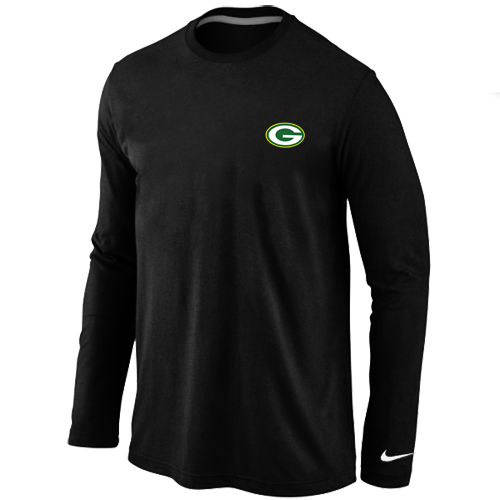Green Bay Packers Sideline Legend Authentic Logo Long Sleeve T-Shirt Black