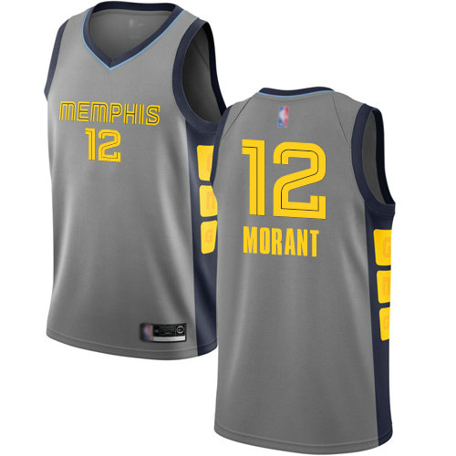 Grizzlies #12 Ja Morant Gray Basketball Swingman City Edition 2018 19 Jersey