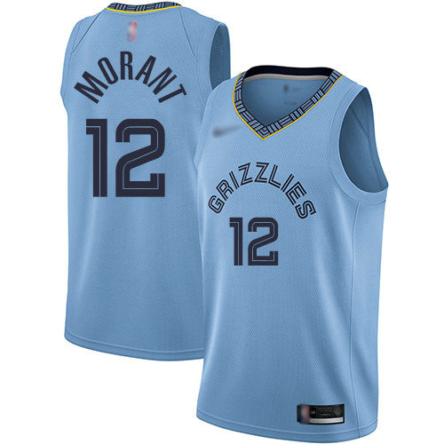 Grizzlies #12 Ja Morant Light Blue Basketball Swingman Statement Edition Jersey(1)