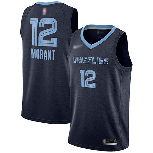 Grizzlies #12 Ja Morant Navy Blue Basketball Swingman Icon Edition Jersey1