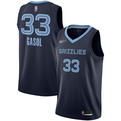 Grizzlies #33 Marc Gasol Navy Blue Basketball Swingman Icon Edition Jersey1