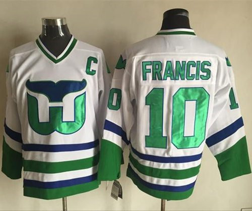 Hartford Whalers 10 Ron Francis White CCM Throwback NHL Jersey