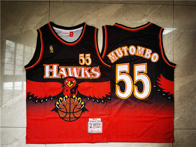 Hawks 55 Dikembe Mutombo Red 1996-97 Hardwood Classics Jersey