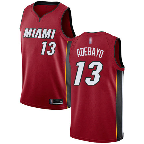 Heat #13 Bam Adebayo Red Basketball Swingman Statement Edition Jersey