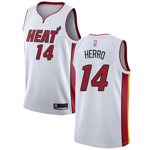 Heat #14 Tyler Herro White Basketball Swingman Association Edition Jersey