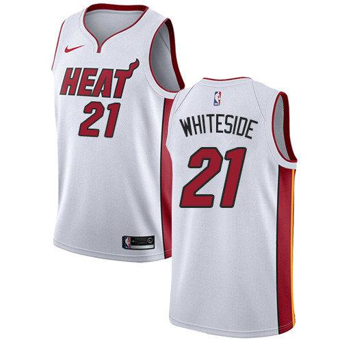 Heat #21 Hassan Whiteside White Women's Basketball Swingman Association Edition Jersey