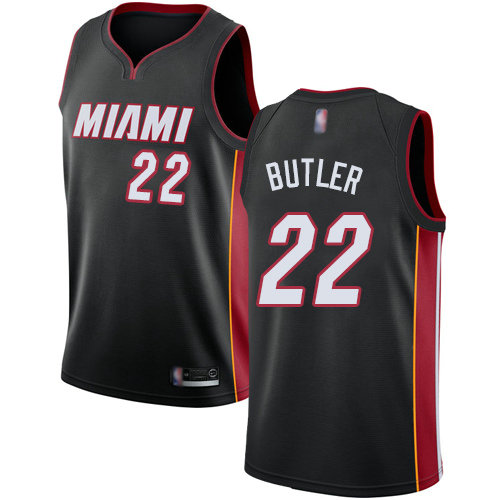 Heat #22 Jimmy Butler Black Basketball Swingman Icon Edition Jersey