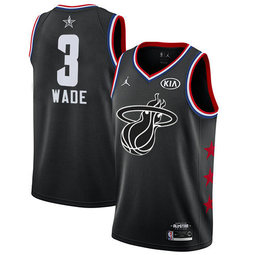 Heat #3 Dwyane Wade Black Women's Basketball Jordan Swingman 2019 All-Star Game Jersey