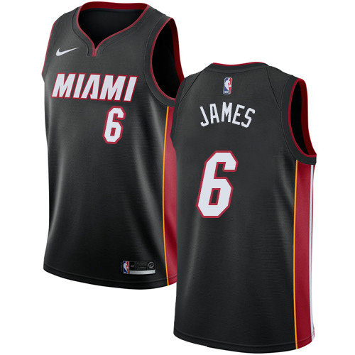 Heat #6 LeBron James Black Women's Basketball Swingman Icon Edition Jersey