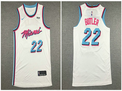 Heat 22 Jimmy Butler White City Edition Nike Authentic Jersey