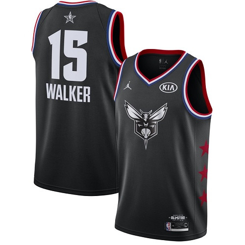 Hornets #15 Kemba Walker Black Women's Basketball Jordan Swingman 2019 All-Star Game Jersey