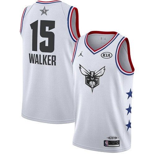 Hornets #15 Kemba Walker White Women's Basketball Jordan Swingman 2019 All-Star Game Jersey