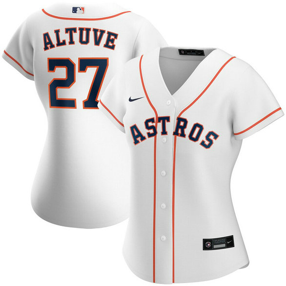 Houston Astros #27 Jose Altuve Nike Women's Home 2020 MLB Player Jersey White