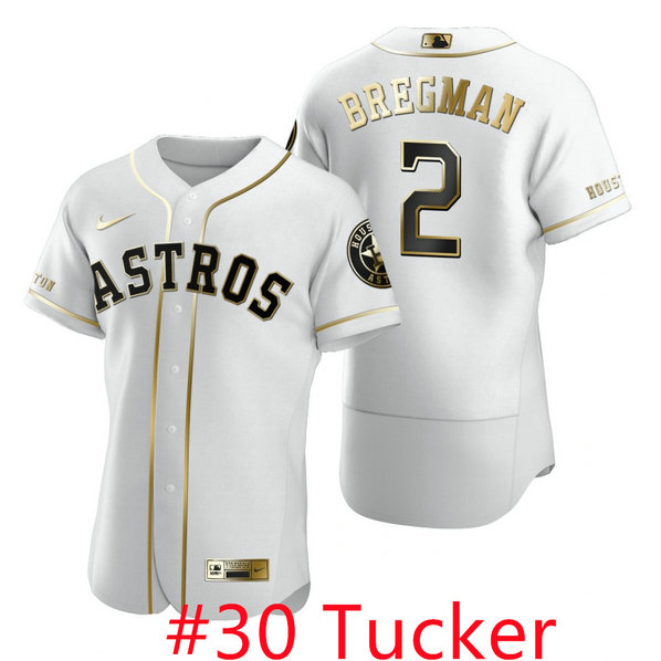 Houston Astros #30 Kyle Tucker White Nike Men's Authentic Golden Edition MLB Jersey