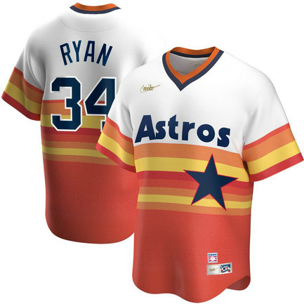 Houston Astros #34 Nolan RyanNike Home Cooperstown Collection Player MLB Jersey White