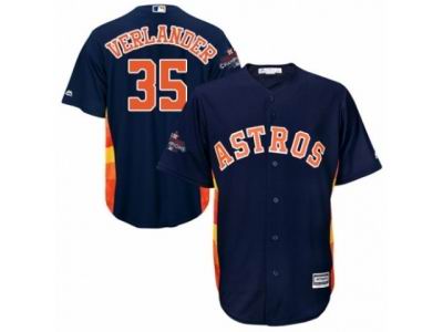 Houston Astros #35 Justin Verlander Navy Blue 2017 World Series Champions Cool Base MLB Jersey