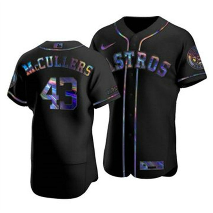 Houston Astros #43 Lance McCullers Men's Nike Iridescent Holographic Collection MLB Jersey - Black