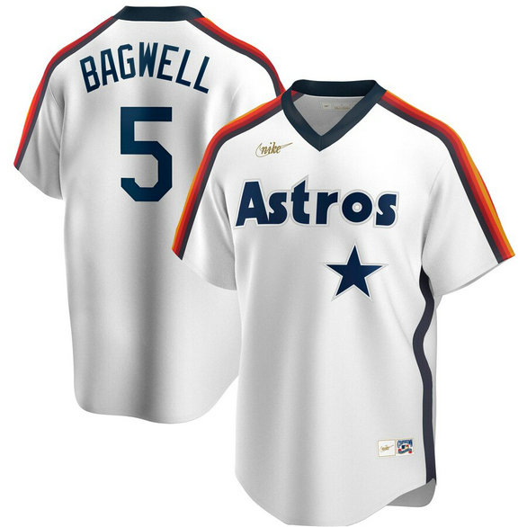 Houston Astros #5 Jeff Bagwell Nike Home Cooperstown Collection Logo Player MLB Jersey White