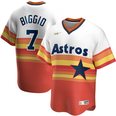 Houston Astros #7 Craig Biggio Nike Home Cooperstown Collection Player MLB Jersey White
