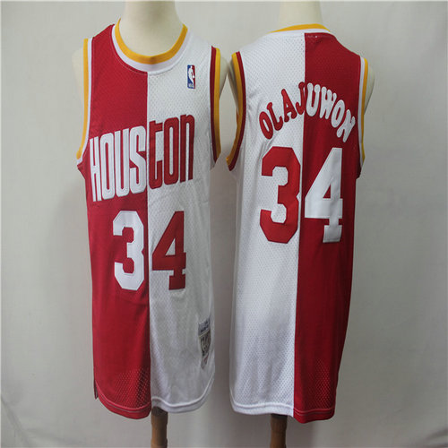 Houston Olajuwon 34# James Harden Red and White Classic NBA Jersey
