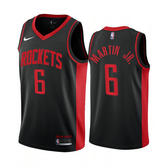 Houston Rockets #6 Kenyon Martin Jr. Black NBA Swingman 2020-21 Earned Edition Jersey