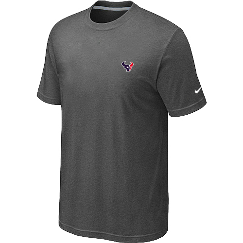 Houston Texans  Chest embroidered logo  T-Shirt D.Grey