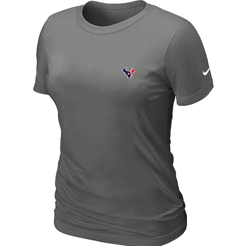Houston Texans  Chest embroidered logo women's T-Shirt D.Grey