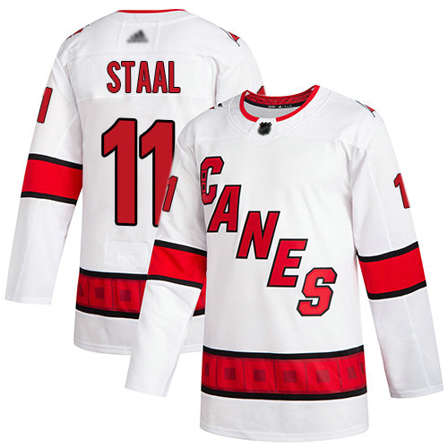 Hurricanes #11 Jordan Staal White Road Authentic Stitched Hockey Jersey