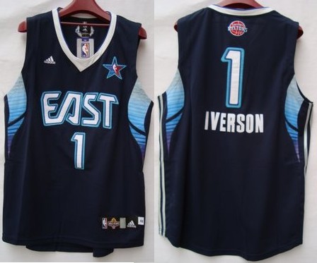 IVERSON #1 2009 Eastern Conference All Star Jersey Navy blue