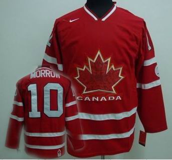 Ice Hockey 2010 OLYMPIC Team Canada #10 MORROW Red jersey