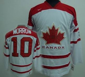 Ice Hockey 2010 OLYMPIC Team Canada #10 MORROW white jersey