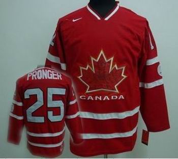Ice Hockey 2010 OLYMPIC Team Canada #25 PRONGER red jersey