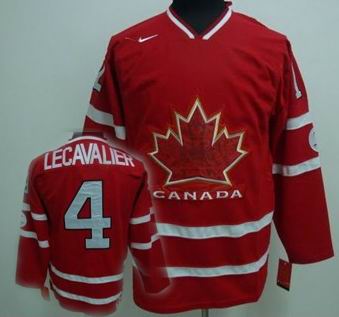 Ice Hockey 2010 OLYMPIC Team Canada #4 LECAVALIER Red jersey
