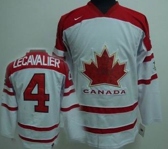 Ice Hockey 2010 OLYMPIC Team Canada #4 LECAVALIER White jersey