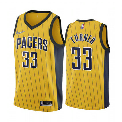 Indiana Pacers #33 Myles Turner Gold NBA Swingman 2020-21 Earned Edition Jersey