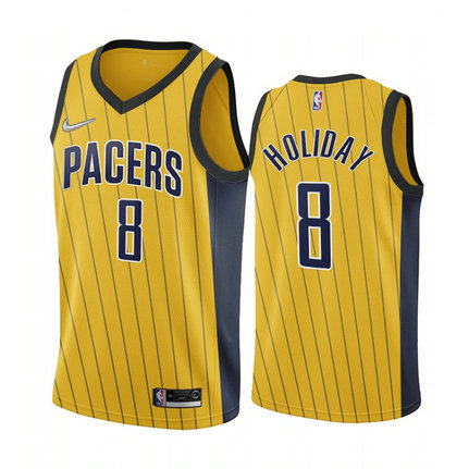 Indiana Pacers #8 Justin Holiday Gold NBA Swingman 2020-21 Earned Edition Jersey