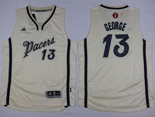 Indiana Pacers 13 Paul George Cream 2015-2016 Christmas Day Youth NBA Jersey