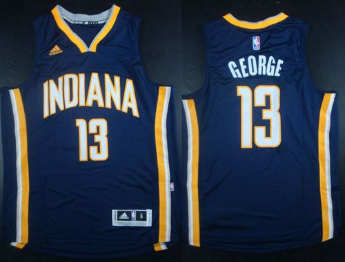 Indiana Pacers 13 Paul George Navy Blue Revolution 30 NBA Jersey