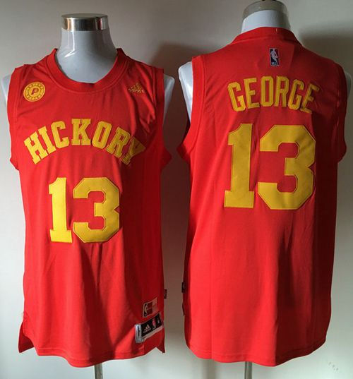 Indiana Pacers 13 Paul George Red Hickory NBA Jersey