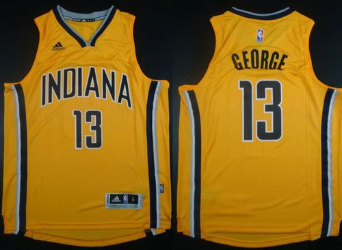 Indiana Pacers 13 Paul George Yellow Revolution 30 NBA Jersey