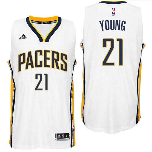 Indiana Pacers 21 Thaddeus Young 2016 Home White New Swingman Jersey