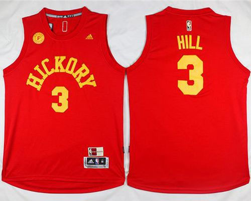 Indiana Pacers 3 George Hill Red Hardwood Classics NBA Jersey