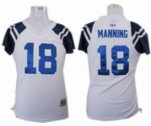 Indianapolis Colts #18 Colts P.Manning Women s Field Flirt Fashion Jerseys white