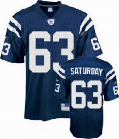 Indianapolis Colts 63# BLUE JEFF SATURDAY HOME AUTHENTIC JERSEY blue